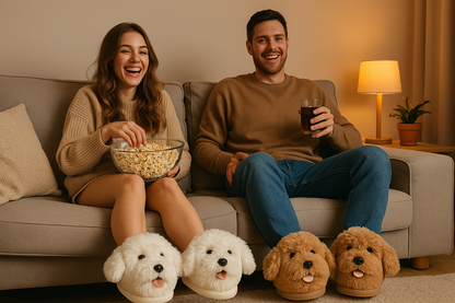 Floppers™ Plush Dog Slippers – Cozy Animal Design