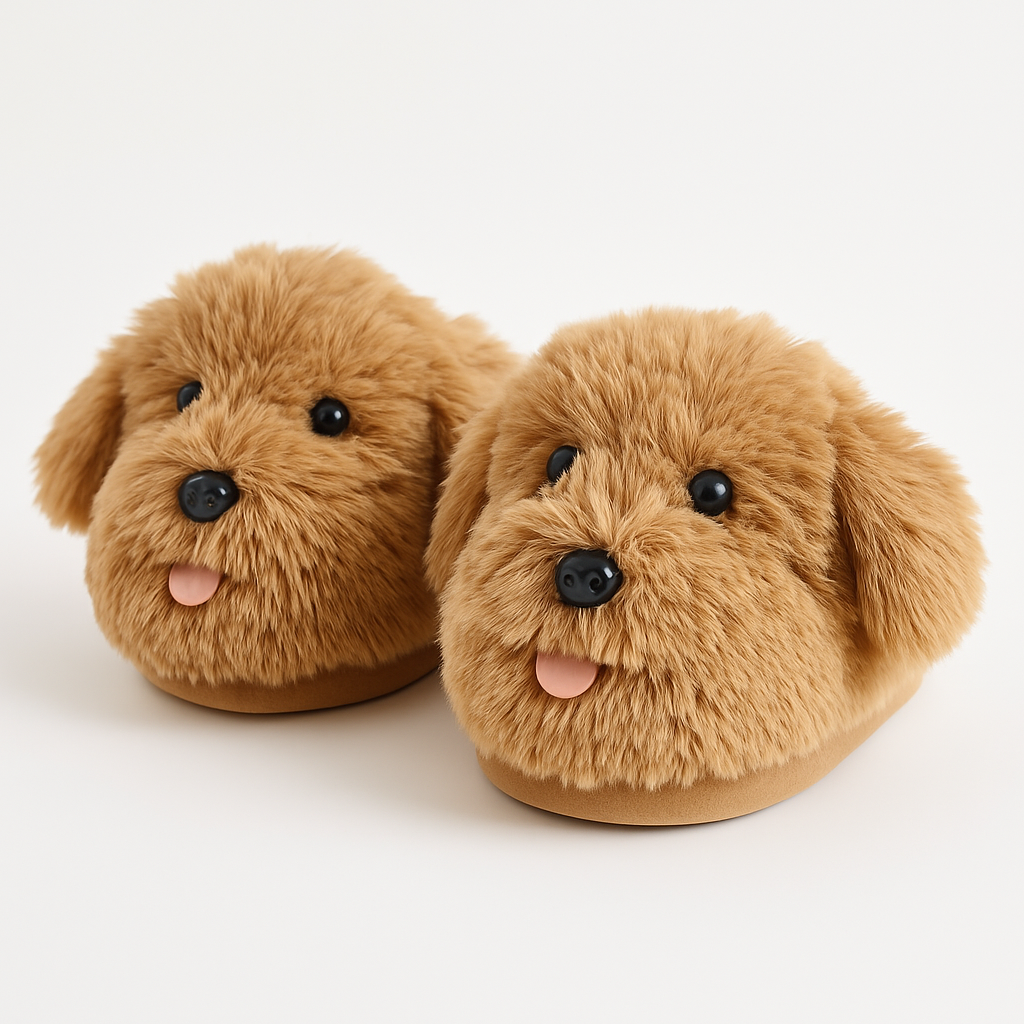 Floppers™ Plush Dog Slippers – Cozy Animal Design